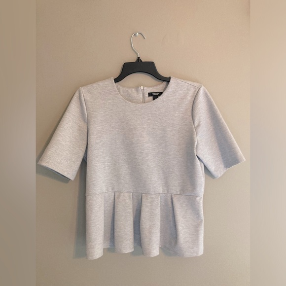 Vera Wang grey structured peplum blouse - Picture 1 of 4